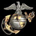 Silve on gold Marine Corps Emblem